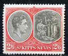 St Kitts-Nevis 1938-50 KG6 2s6d P14 mounted mint SG76ab