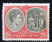 St Kitts-Nevis 1938-50 KG6 2s6d P14 mounted mint SG76ab