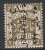 Jordan 1923 2pi olive opt reading downwards with Arabic 933 (instead of 923) mounted mint SG 104Aa