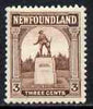 Newfoundland 1923-26 DLR 3c brown mounted mint SG151