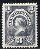 Newfoundland 1890 Queen Victoria 3c slate mounted mint but with gum creases SG55