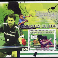Comoro Islands 2009 Famous Table Tennis Stars perf s/sheet unmounted mint Michel BL 494