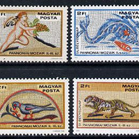 Hungary 1978 Stamp Day (Mosaics of Bird, Tiger, Dolphin & Putto) set of 4, Mi 3310-13*