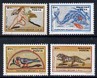 Hungary 1978 Stamp Day (Mosaics of Bird, Tiger, Dolphin & Putto) set of 4, Mi 3310-13*