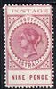 South Australia 1902-04 Thin Postage 9d rosy lake mounted mint SG 273