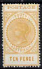 South Australia 1902-04 Thin Postage 10d dull yellow mounted mint SG 274