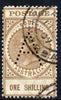 South Australia 1906-12 Thick Postage 1s brown 'A' wmk with 'A' perfin used