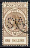 South Australia 1906-12 Thick Postage 1s brown 'A' wmk with 'SA' perfin used