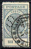 South Australia 1906-12 Thick Postage 6d nlue-green 'A' wmk with 'SA' perfin used