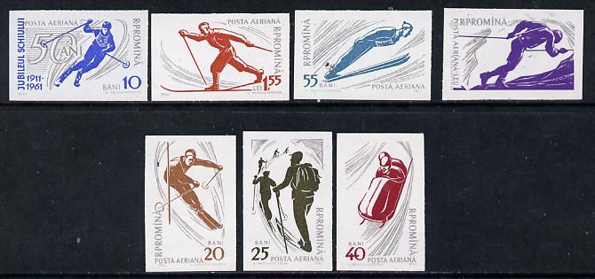 Rumania 1961 Winter Sports imperf set of 7, SG 2827-33, Mi 1965-71