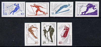Rumania 1961 Winter Sports imperf set of 7, SG 2827-33, Mi 1965-71