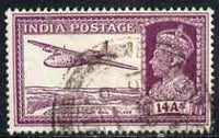 India 1940-43 KG6 14a purple used SG 277