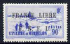 St Pierre & Miquelon 1941-42 France Libre opt on 90c ultramarine mtd mint SG 278