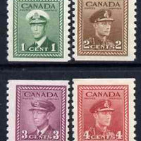 Canada 1942-48 KG6 coil set of 4 imperf x perf 9.5 mtd mint SG 397-98a