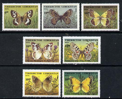Uzbekistan 1995 Butterflies set of 7 unmounted mint