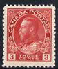 Canada 1922-31 KG5 3c carmine Die I fine mtd mint SG 248
