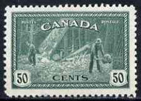 Canada 1946-47 KG6 Peace 50c Lumbering unmounted mint SG 404