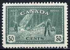 Canada 1946-47 KG6 Peace 50c Lumbering unmounted mint SG 404