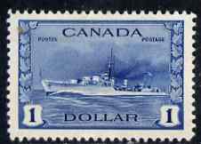 Canada 1942-48 KG6 War Effort $1 Destroyer mtd mint SG 388