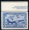 Canada 1942-48 KG6 War Effort 6c blue marginal single with part CBNCo imprint mtd mint SG 399