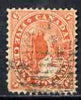 Quebec 1859 Beaver 5c deep red fine used but trimmed perf SG32