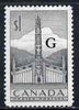Canada 1952-53 Official $1 black opt'd 'G' mtd mint SG O195