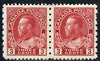 Canada 1922-31 KG5 3c carmine P12 x 8 horiz pair fine mtd mint SG263