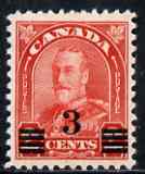 Canada 1932 KG5 Surcharged 3c on 2c,Die II mtd mint SG314a