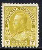 Canada 1911-22 KG5 7c yellow-ochre mtd mint SG 209