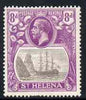 St Helena 1922-37 KG5 Badge Script 8d single with variety 'Left frame broken at top', (stamp 6) mtd mint SG 105var