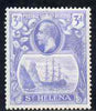 St Helena 1922-37 KG5 Badge Script 3d single with variety 'Zig-zag flaw in water behind stern' (stamp 18) mtd mint SG 101var