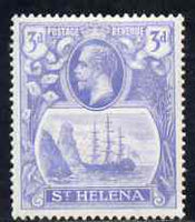 St Helena 1922-37 KG5 Badge Script 3d single with variety 'Zig-zag flaw in water behind stern' (stamp 18) mtd mint SG 101var
