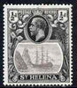 St Helena 1922-37 KG5 Badge Script 1/2d single with variety 'Bottom vignette frame line broken twice' (stamp 24) mtd mint SG 97var