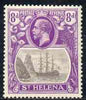 St Helena 1922-37 KG5 Badge Script 8d single with variety 'Bottom vignette frame line broken twice' (stamp 24) mtd mint SG 105var