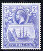 St Helena 1922-37 KG5 Badge Script 3d single with variety 'Right vignette frame line dented' (stamp 27) mtd mint SG 101var