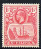 St Helena 1922-37 KG5 Badge Script 1.5d rose-red single with variety 'Torn flag' (stamp 42) mtd mint SG 99b