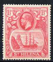 St Helena 1922-37 KG5 Badge Script 1.5d rose-red single with variety 'Torn flag' (stamp 42) mtd mint SG 99b
