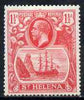 St Helena 1922-37 KG5 Badge Script 1.5d rose-red single with variety 'Right vignette frame broken between 3rd & 4th lines of shading' (stamp 46) mtd mint SG 99var