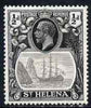 St Helena 1922-37 KG5 Badge Script 1/2d single with variety '8th line of shading broken right of rock' (stamp 50) mtd mint SG 97var