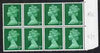 Great Britain 1967-69 Machins 7d marginal block of 8 with varieties 4/12 collar flaw & 5/9 white spot on Forehead, unmounted mint