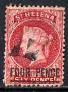 St Helena 1864-73 QV Crown CC P12.5 4d carmine (thin bar) used SG13