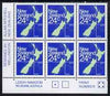 New Zealand 1982 Map Stamp 24c P14.5 x 14 corner plate block of 6 (Print No.4) unmounted mint SG1261
