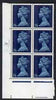 Great Britain 1967-70 Machin 1s6d cyl 3A2B block of 6 unmounted mint