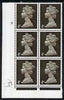Great Britain 1967-70 Machin 4d sepia 2 bands cyl 8 no dot block of 6 unmounted mint