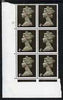 Great Britain 1967-70 Machin 4d sepia 2 bands cyl 10 no dot block of 6 unmounted mint (margin creased)