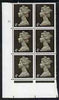 Great Britain 1967-70 Machin 4d sepia 2 bands cyl 10 dot block of 6 unmounted mint