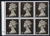 Great Britain 1967-70 Machin 4d sepia 2 bands booklet pane of 6 with cyl N1 dot unmounted mint