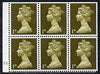 Great Britain 1967-70 Machin 1d olive booklet pane of 6 with cyl F3 no dot unmounted mint