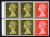 Great Britain 1967-79 Machin 1d/4d vermilion booklet pane of 6 unmounted mint (trimmed perfs)