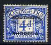 Southern Rhodesia 1951 Postage Due 4d blue used, SG D5